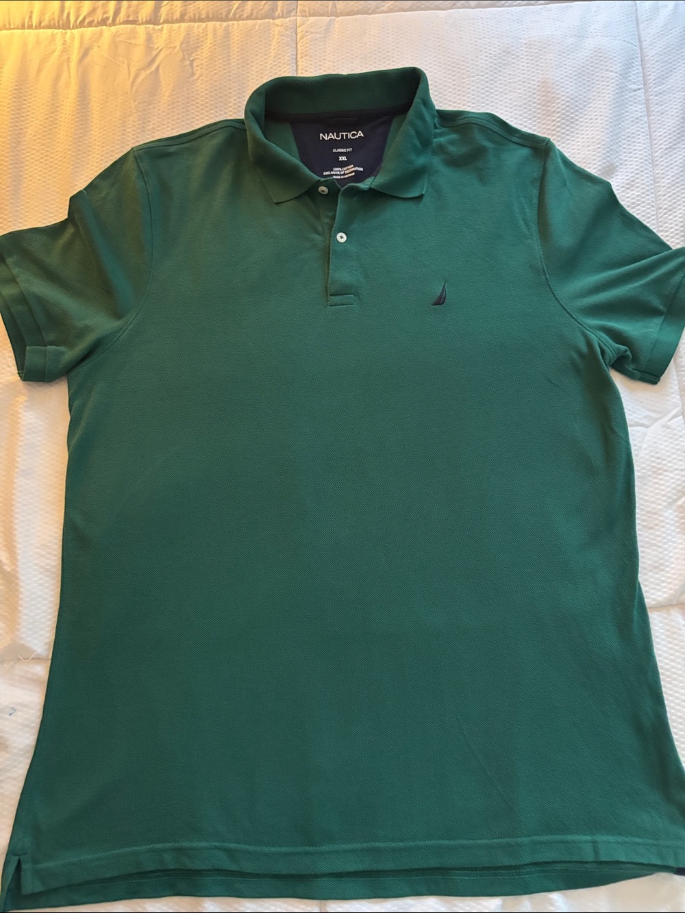 Nautica Teal Forest Green Classic Polo with Sail Logo